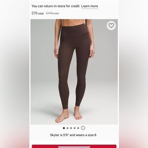 lululemon athletica Brown High-Waist Full-Length Leggings